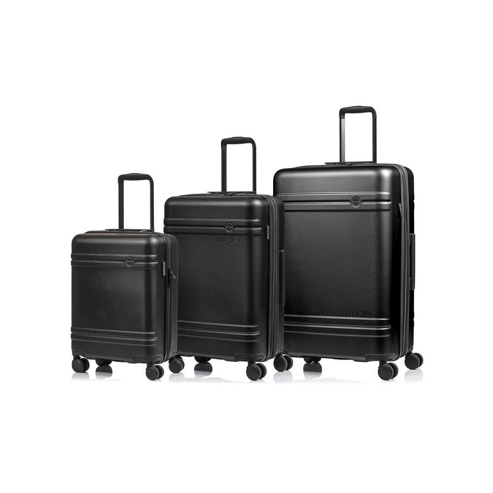 CHAMPS Iconic 28 in.,24 in., 20 in. Black Hardside Luggage Set with Spinner Wheels (3Piece