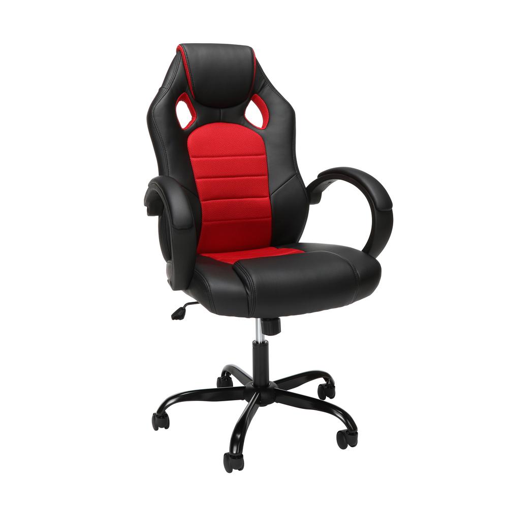 Ofm Essentials Collection High Back Gaming Chair Padded Loop Arms In Red Ess 3083hb Red Ess 3083hb Red The Home Depot