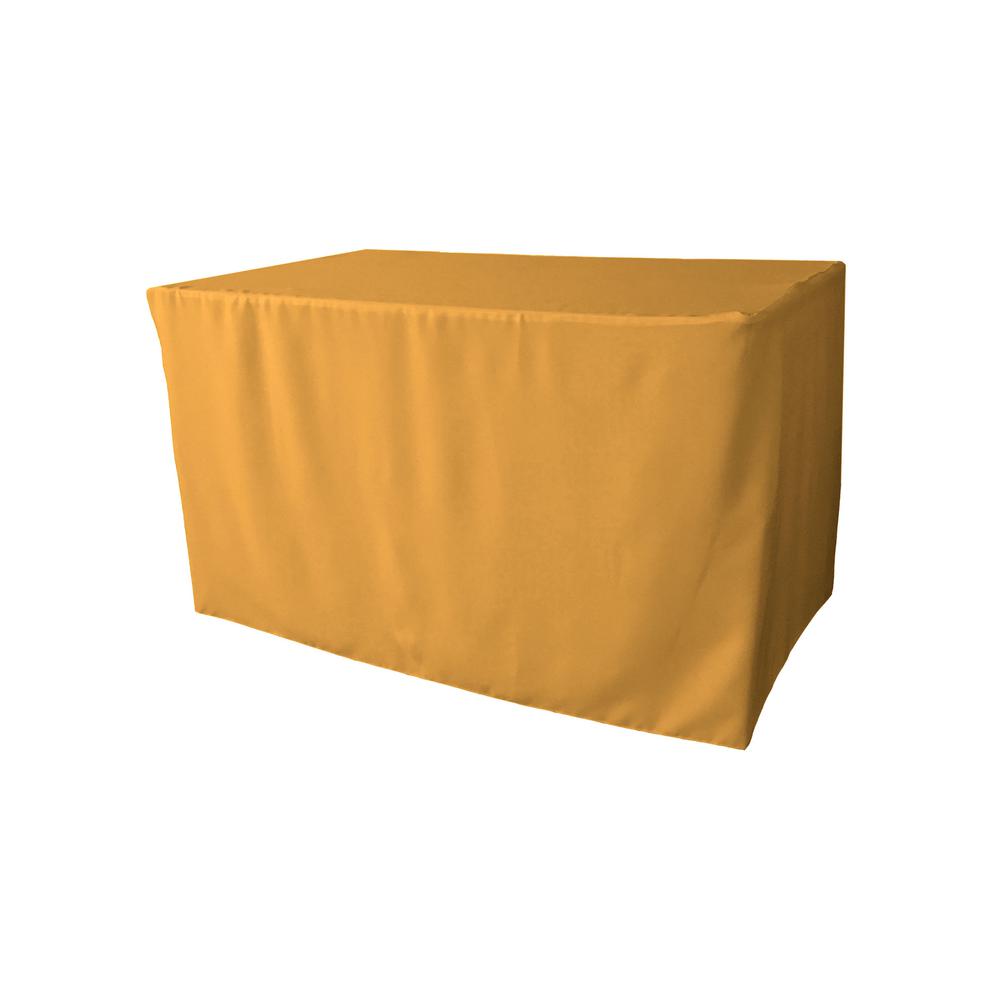 La Linen 48 In X 24 30 Gold Polyester Poplin Fitted 48 In L X 30 W H