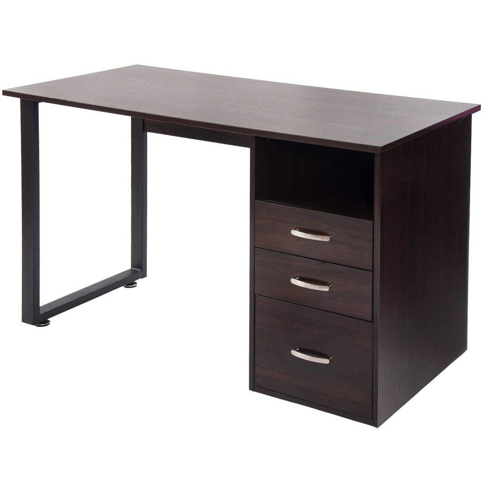 Merax Simple Design Espresso Computer Desk With Cabinet And Merax Simple Design Espresso Computer