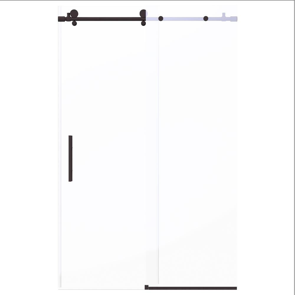 Holcam Eclipse 48 in. W x 74 in. H Frameless Sliding Shower Door in Oil Rubbed BronzeECSE180