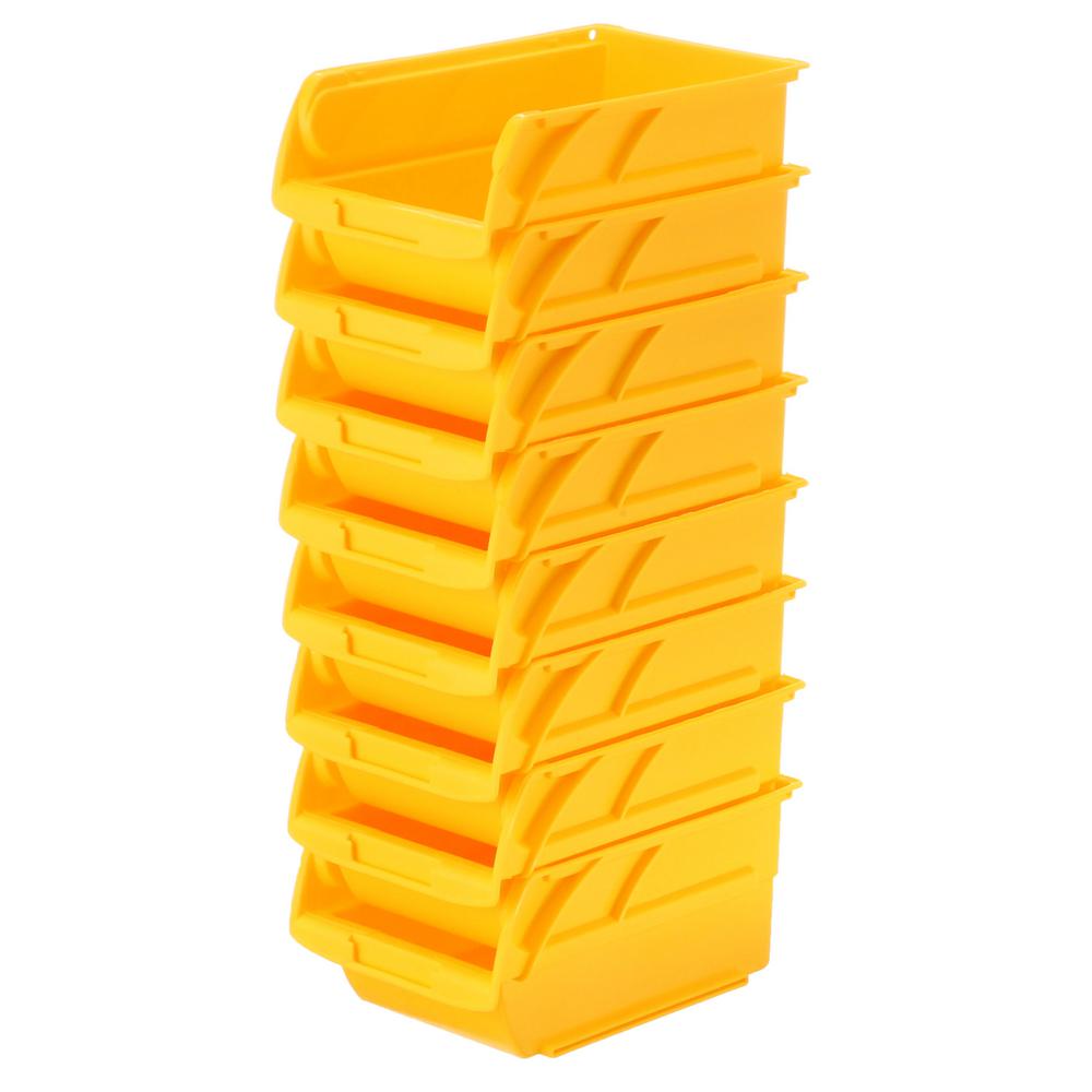 STANLEY Yellow Storage Bins Mountable Wall Hanger Stackable Cube Box