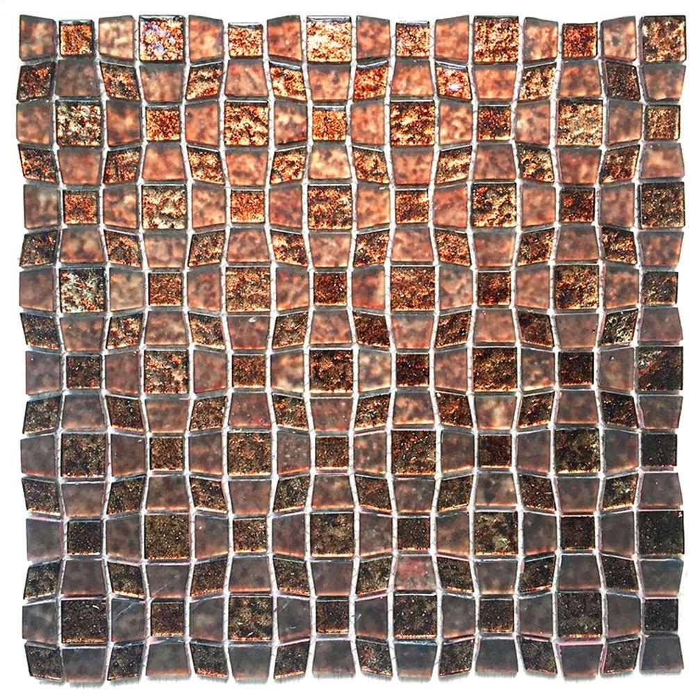 Instant Mosaic Peel and Stick 12 in. x 12 in. x 5 mm Glass Mosaic Tile