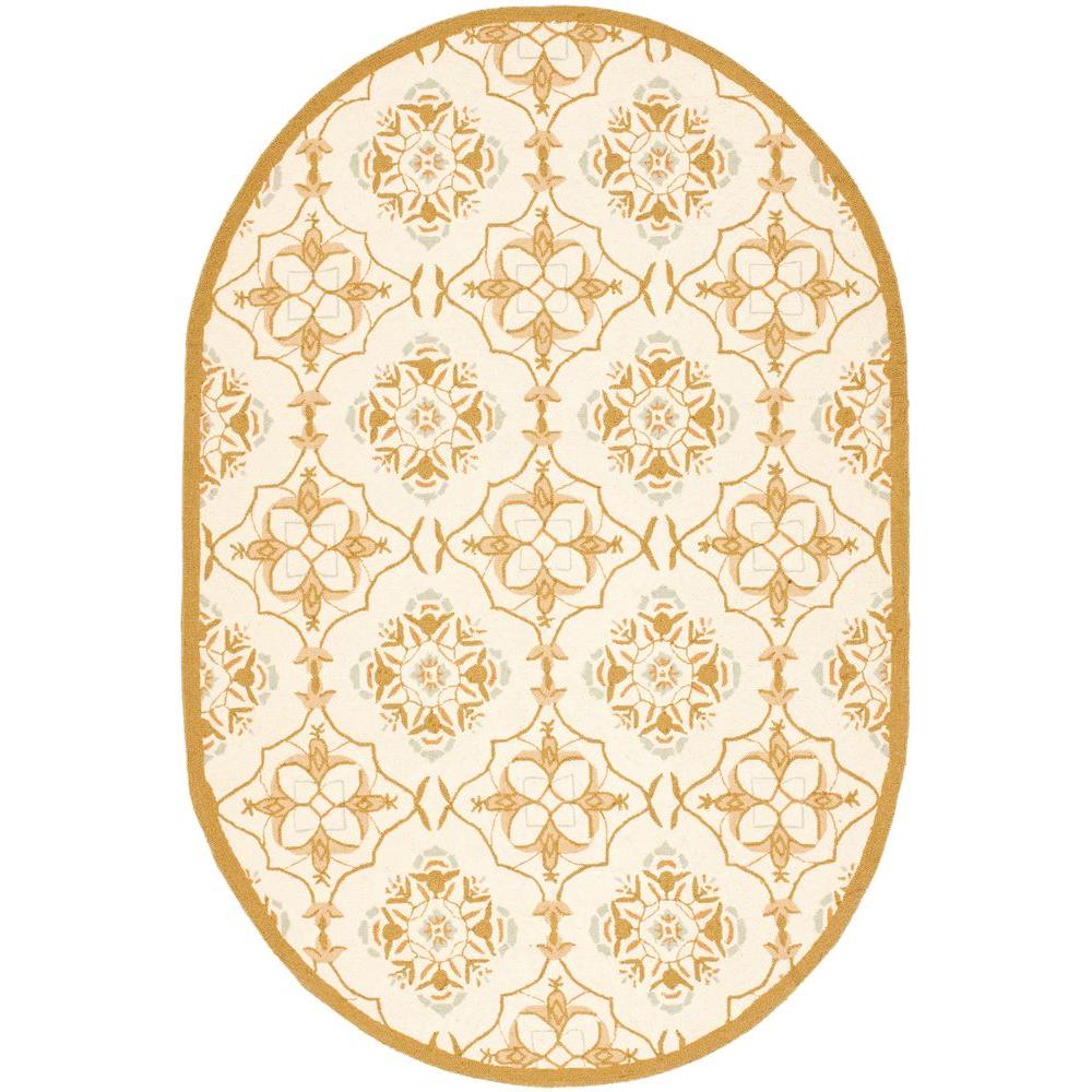 Safavieh Chelsea Ivory/Green 5 ft. x 7 ft. Oval Area RugHK376A5OV