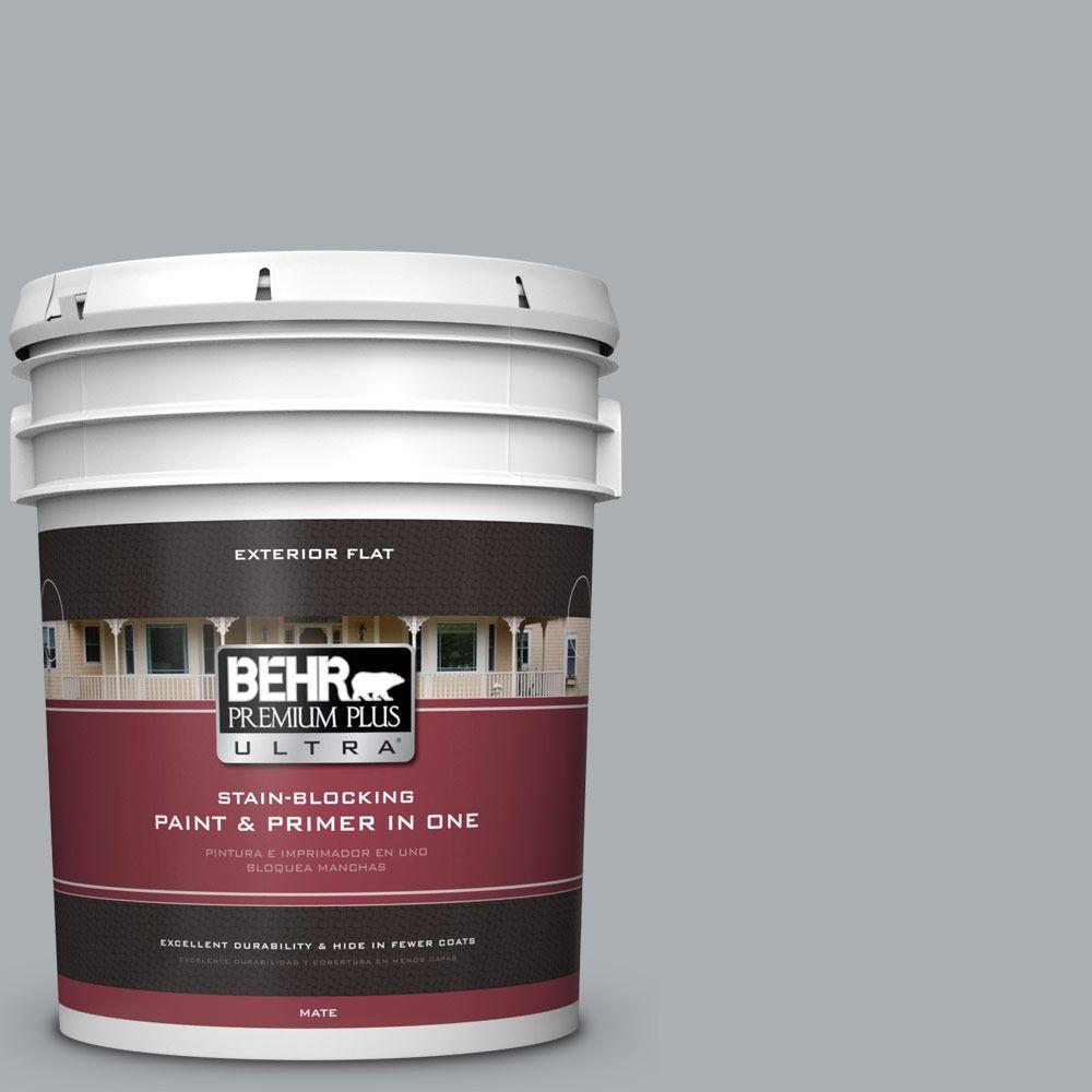 BEHR Premium Plus Ultra 5gal. N5003 Tin Foil Flat Exterior Paint