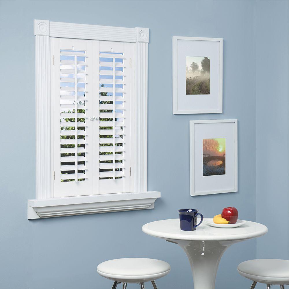 Home Basics Plantation Faux Wood White Interior Shutter Price Varies By Size