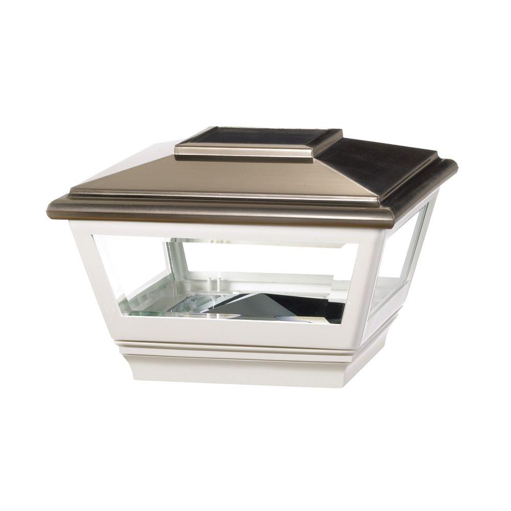 Solar Post Caps Decking The Home Depot Vinyl Solar Light Stainless Top Pyramid