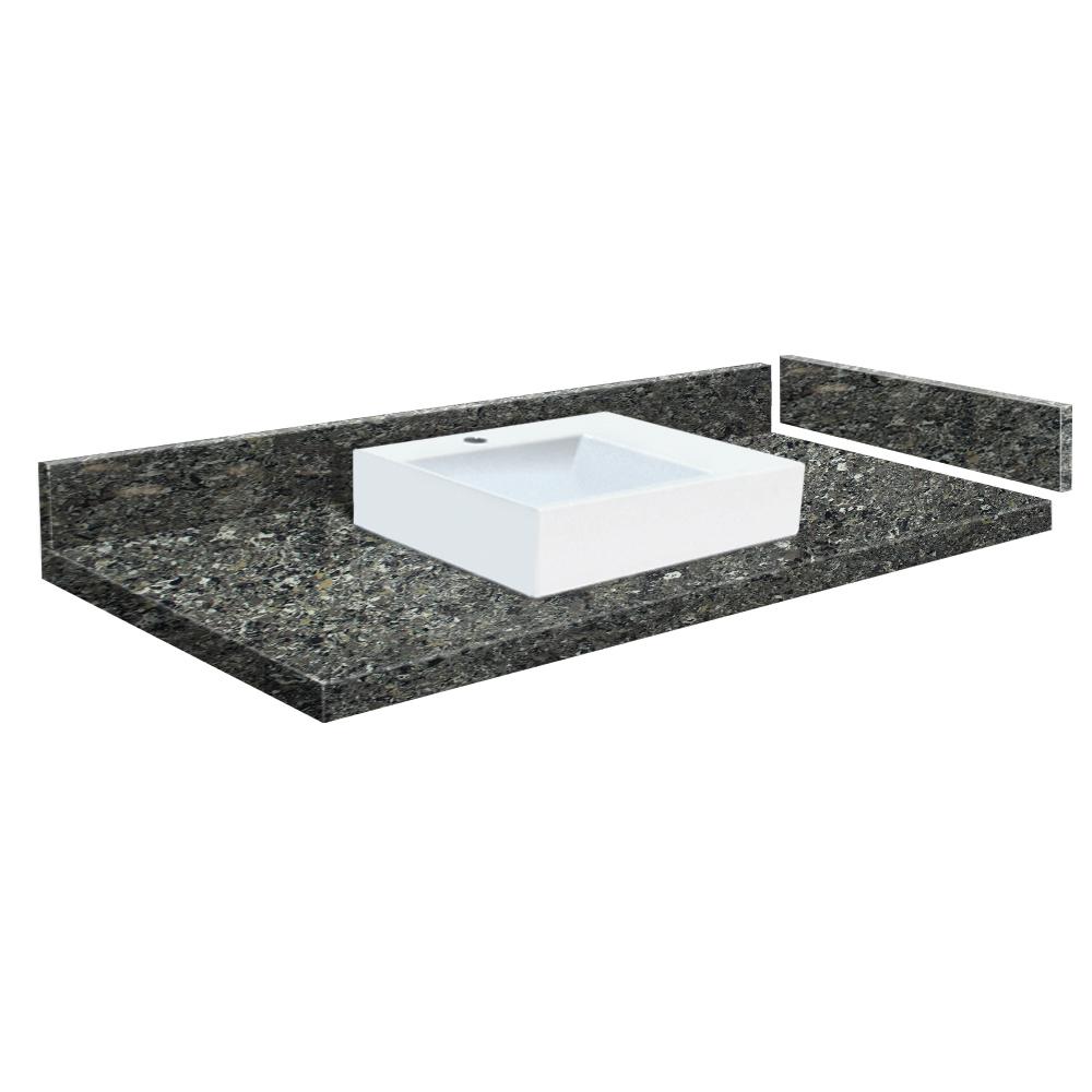 Transolid 55 In W X 2225 In D Quartz Vessel Vanity Top In Tempest With Single Hole With White Basin Vt55x22 1rv 4k A W 1 The Home Depot