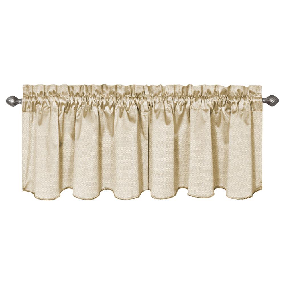 Eclipse Canova Blackout Ivory Polyester Curtain Valance, 21 in. Length