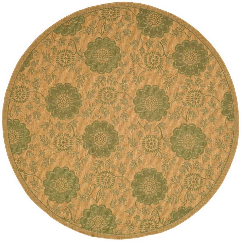 Safavieh Courtyard Natural/Green 7 ft. x 7 ft. Indoor/Outdoor Round