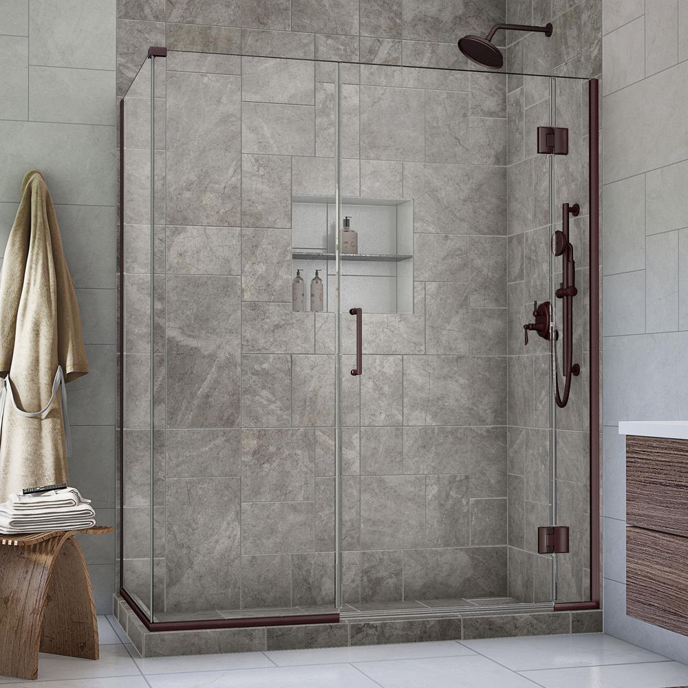 Dreamline Unidoor X 30 3 8 In X 48 In X 72 In Frameless Hinged Corner Shower Enclosure In Oil