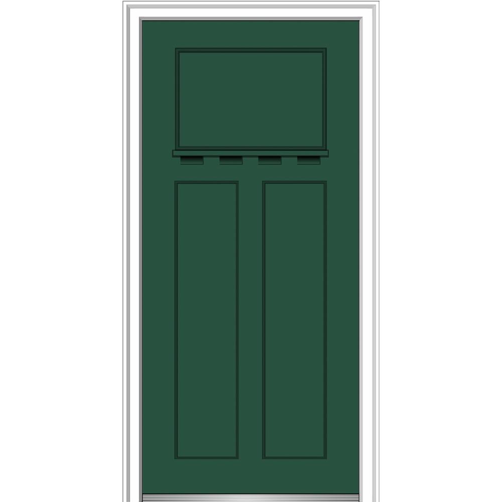 MMI Door 36 In. X 80 In. Shaker Left-Hand Craftsman 3-Panel Painted ...