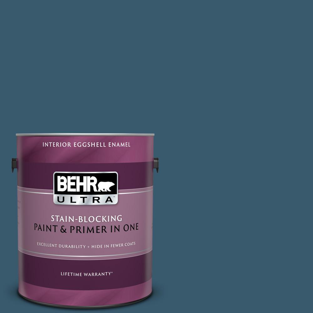Behr Ultra 1 Gal 550f 7 Blue Spell Eggshell Enamel Interior Paint And Primer In One
