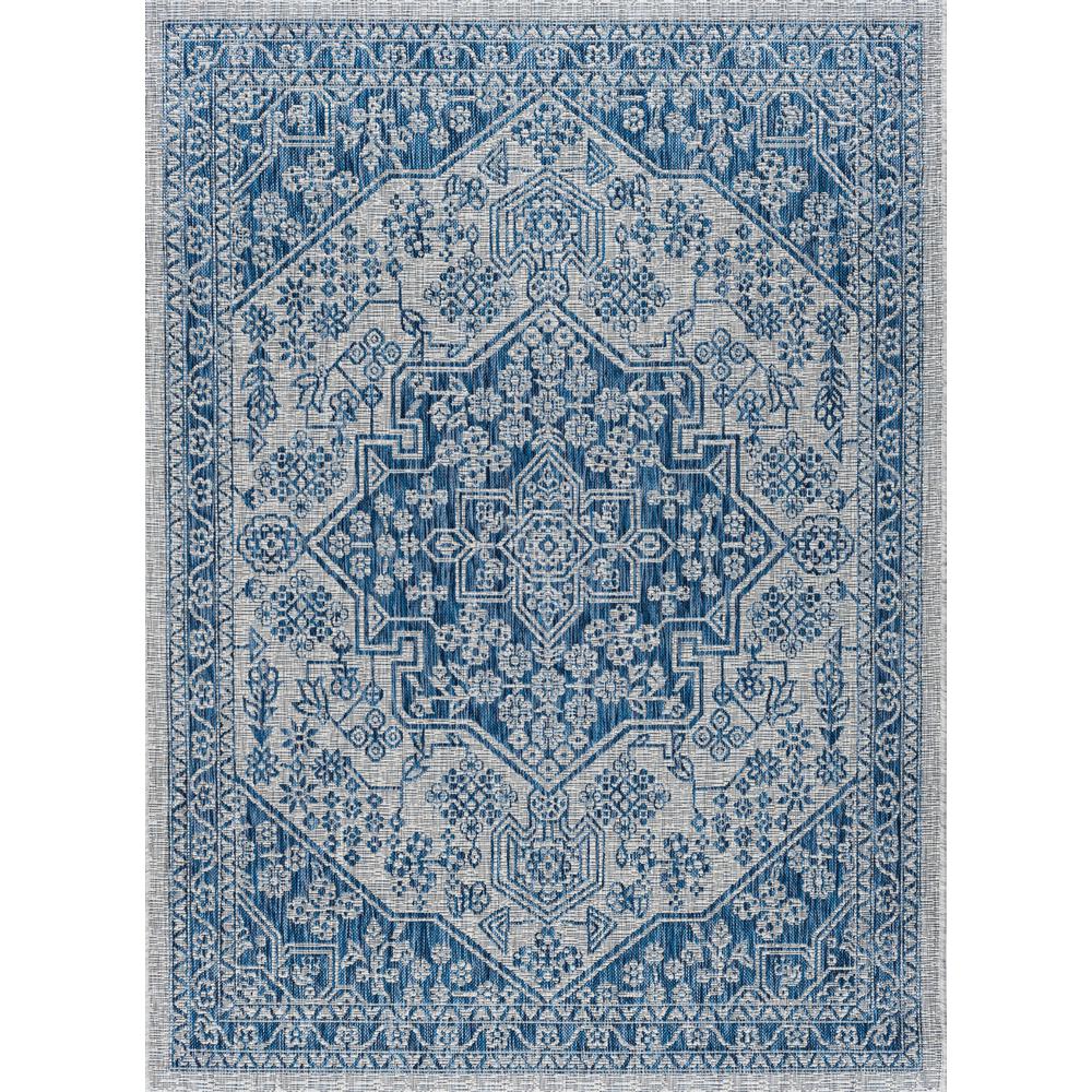 Tayse Rugs Veranda Indigo 7 ft. 10 in. x 10 ft. 3 in. Indoor/Outdoor ...