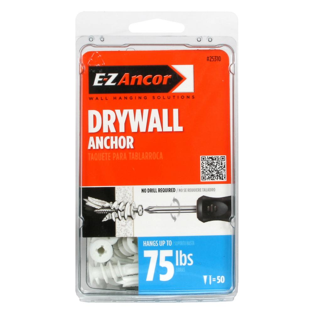 E Z Ancor Twist N Lock 75 Lbs Medium Duty Drywall Anchors 50