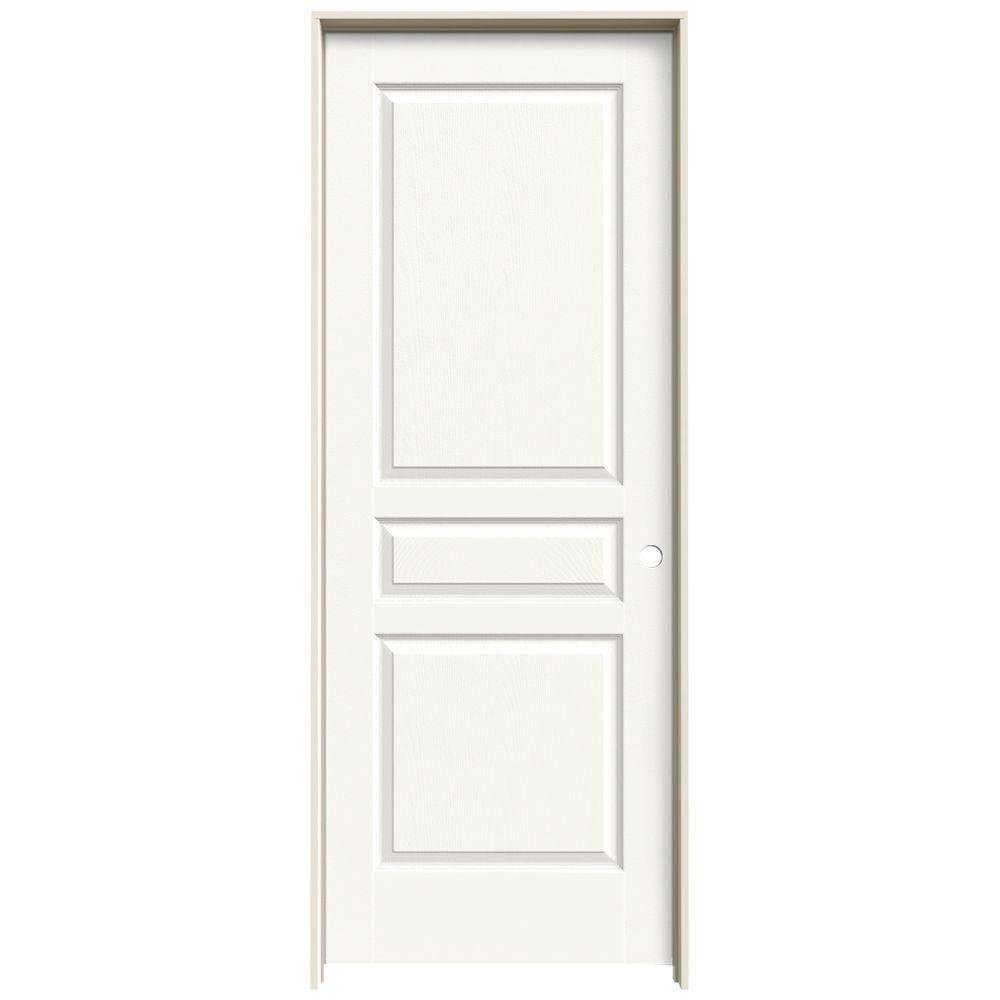JELD-WEN 24 in. x 80 in. Avalon White Painted Left-Hand Textured Hollow ...