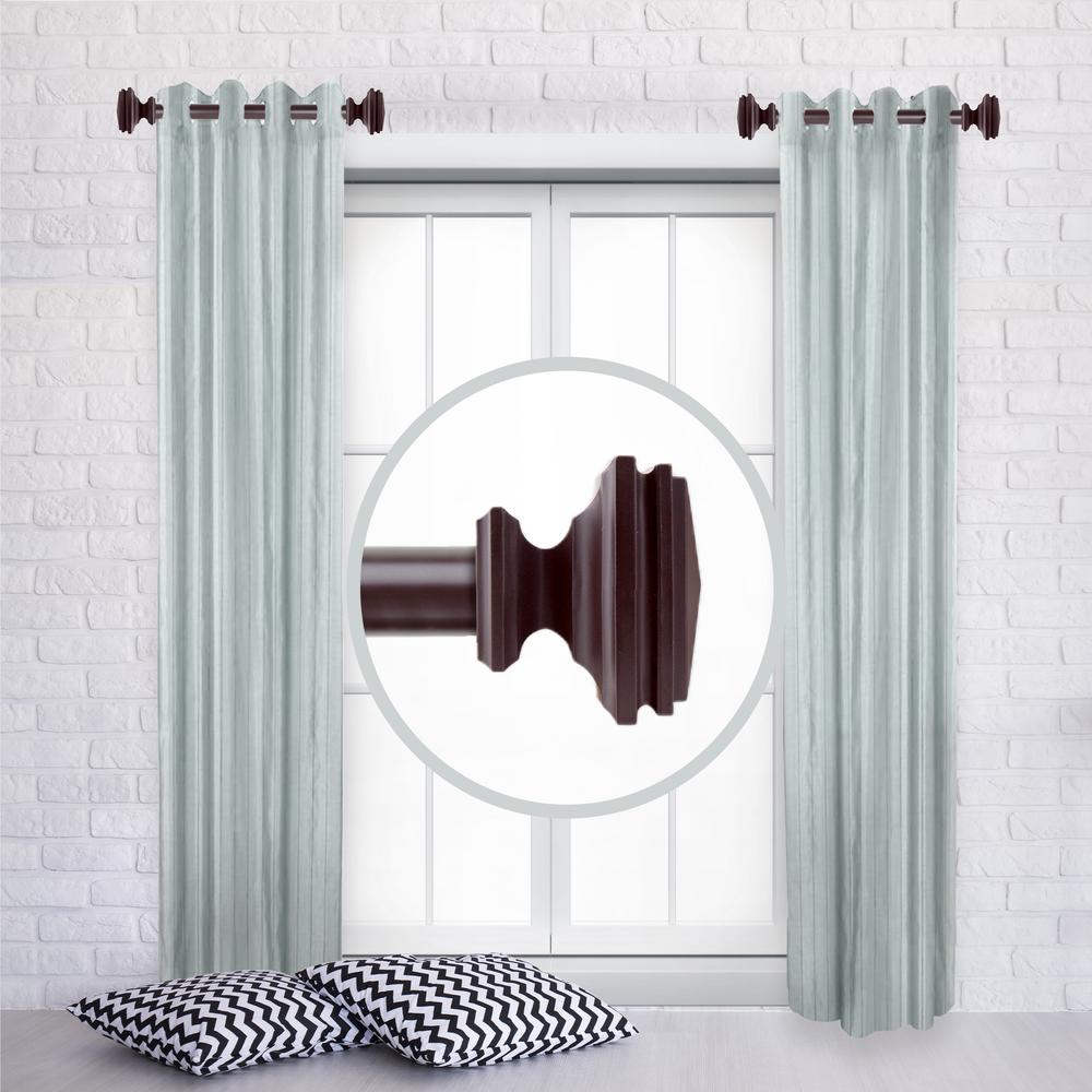 Rod Desyne Bedpost Double Curtain Rod 66120 in. in Mahogany10036666