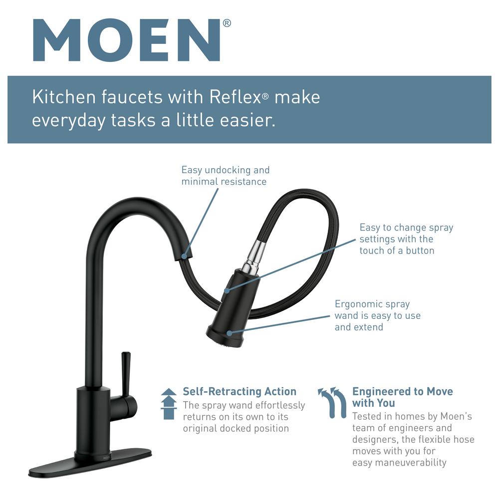 Moen Aberdeen Single Handle Pull Down Sprayer Kitchen Faucet With