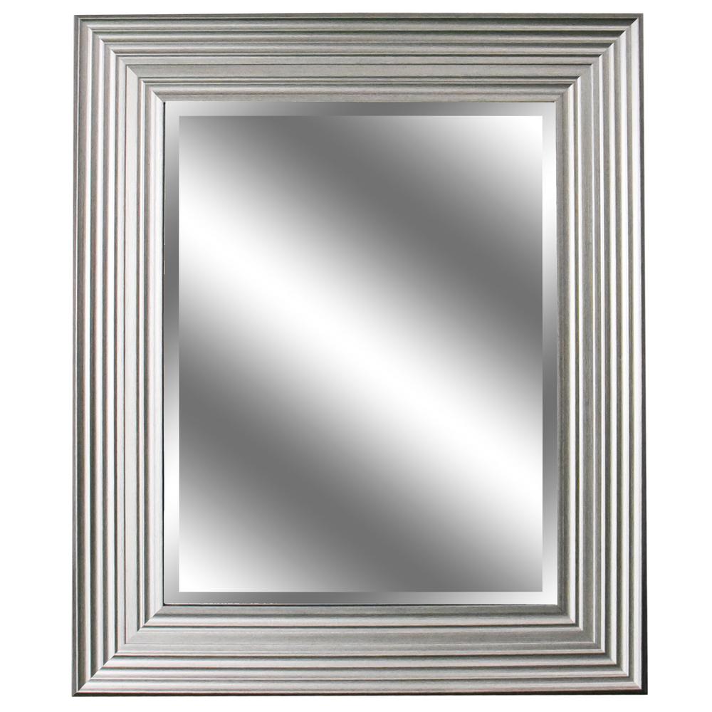 Y Decor 37 in. x 31 in. Silver Woodgrain Resin Framed MirrorEC3137SWG5S The Home Depot