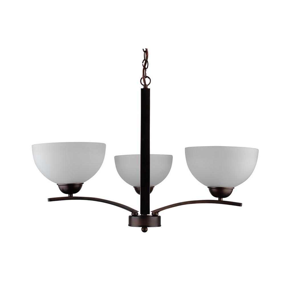 Safavieh Abbeville 3Light Chrome Chandelier with Black/White Shade