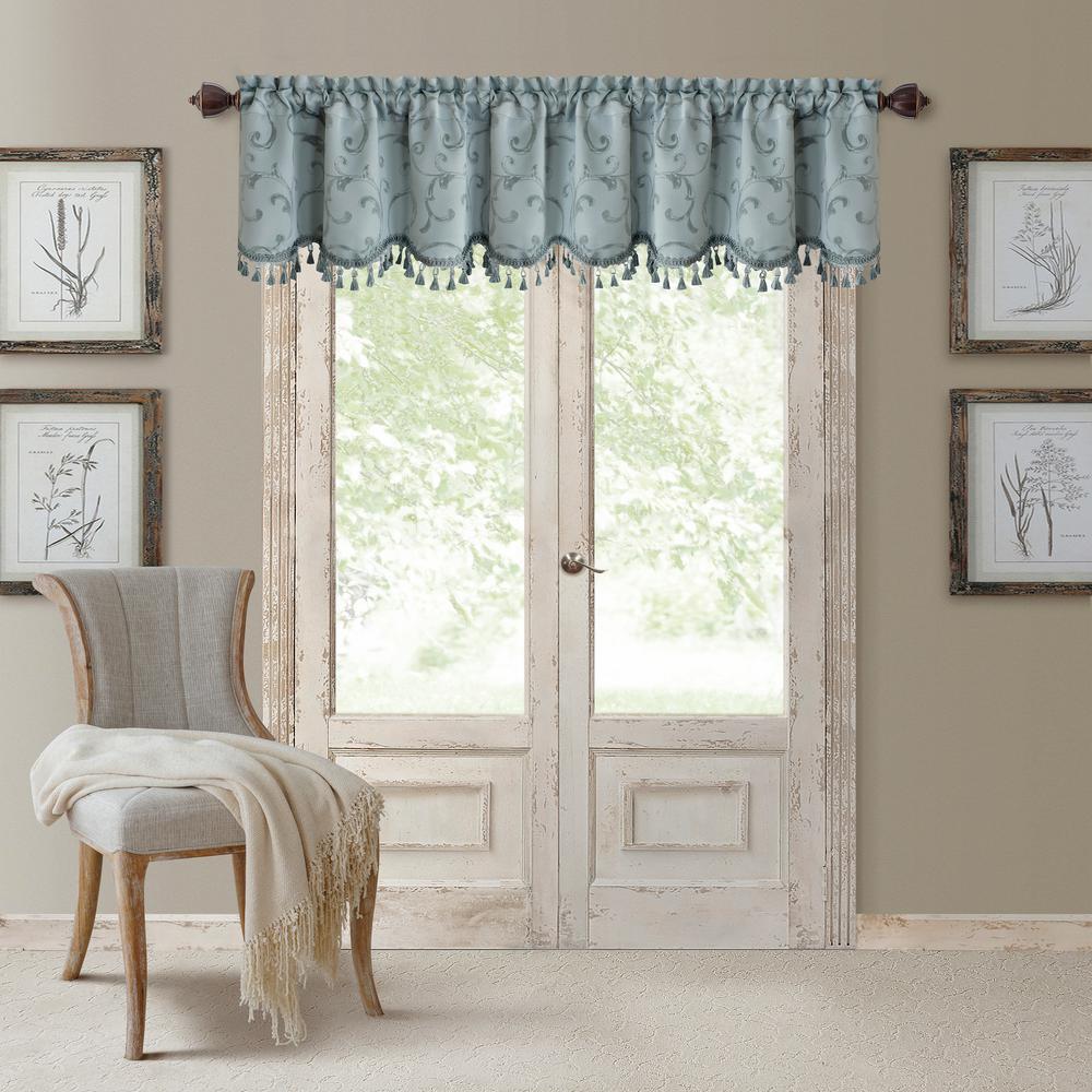 Window Scarves Valances Treatments The Home Depot L Polyester Blackout Woven Window Curtain