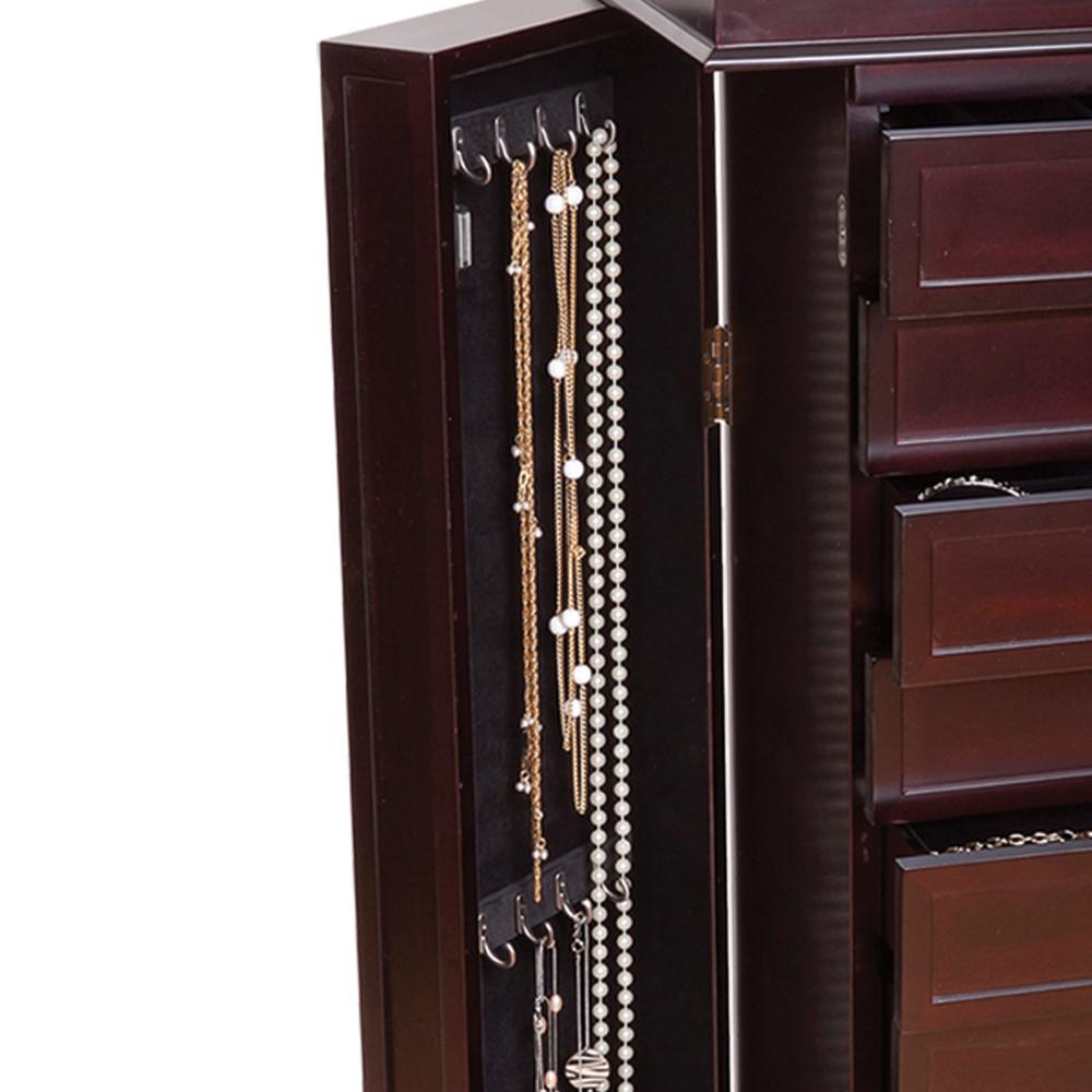 Mele Co Olympia Dark Walnut Finish Wooden Jewelry Armoire