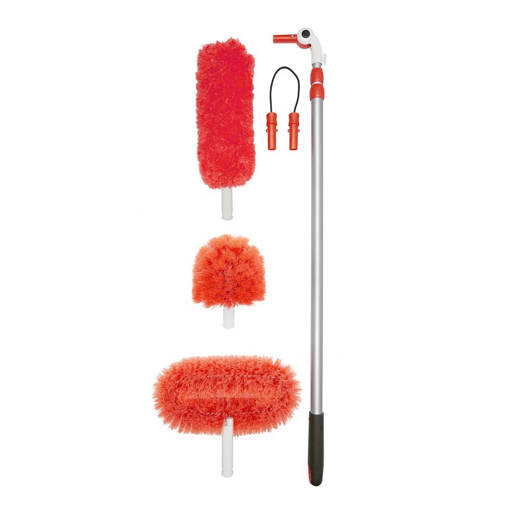 Oxo Good Grips Long Reach Duster Kit With Three Cleaning Heads Extendable Pole