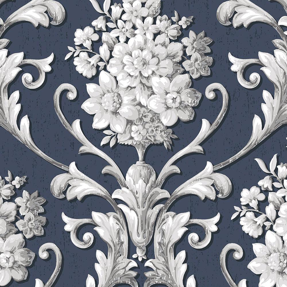 Floral Damask Wallpaper CS35627 The Home Depot