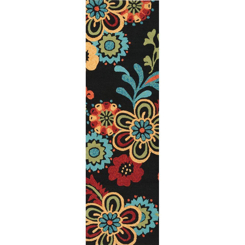 Artistic Weavers Santiago Black 3 Ft X 8 Indoor Outdoor Runner Artistic Weavers Santiago Black 3 Ft X 8 Indoor Outdoor Runner Rug