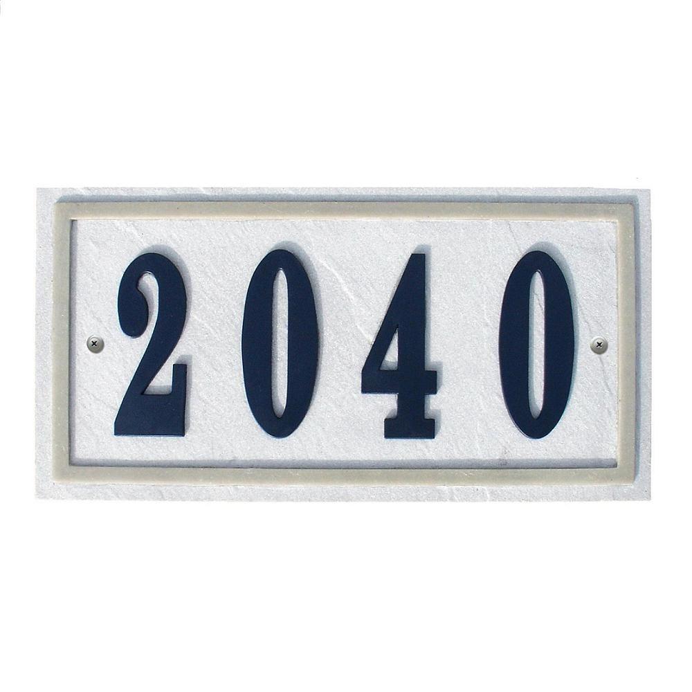 QualArc Ridgestone Rectangular Crushed Stone Address Plaque in Slate