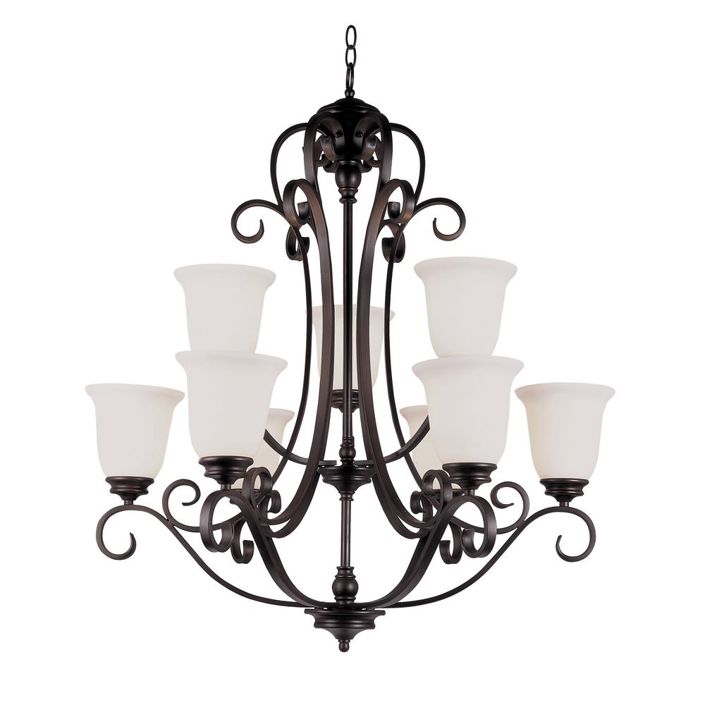 Bel Air Lighting Garland Ii 9 Light Rubbed Oil Bronze Chandelier Bel Air Lighting Garland Ii 9 Light Rubbed Oil Bronze Chandelier With Frosted Shades