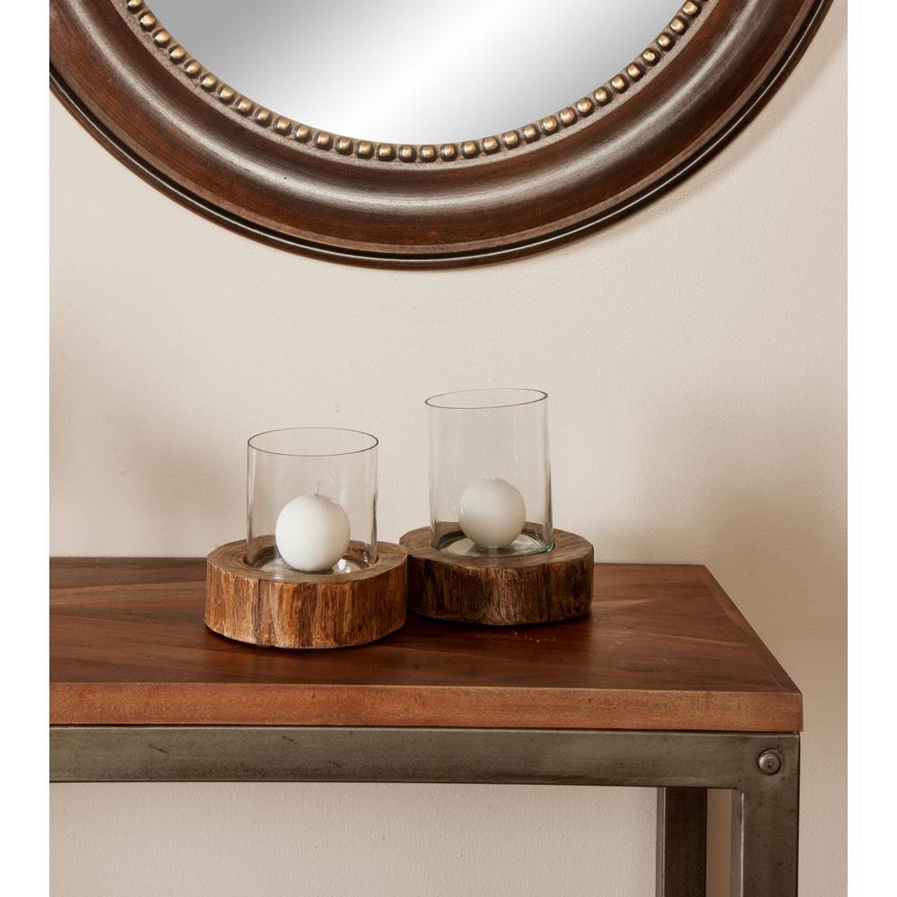 IMAX Trans Cain Distressed Wood Candle Holders (Set of 5)55445 The