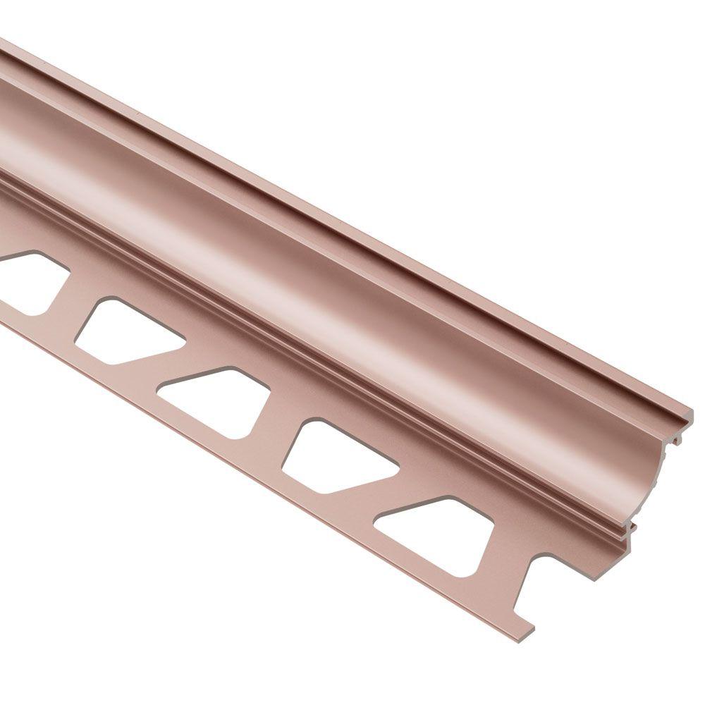 Schluter Jolly Satin Copper Anodized Aluminum 38 In X 8 Ft 2 12 In Metal Tile Edging Trim 7065