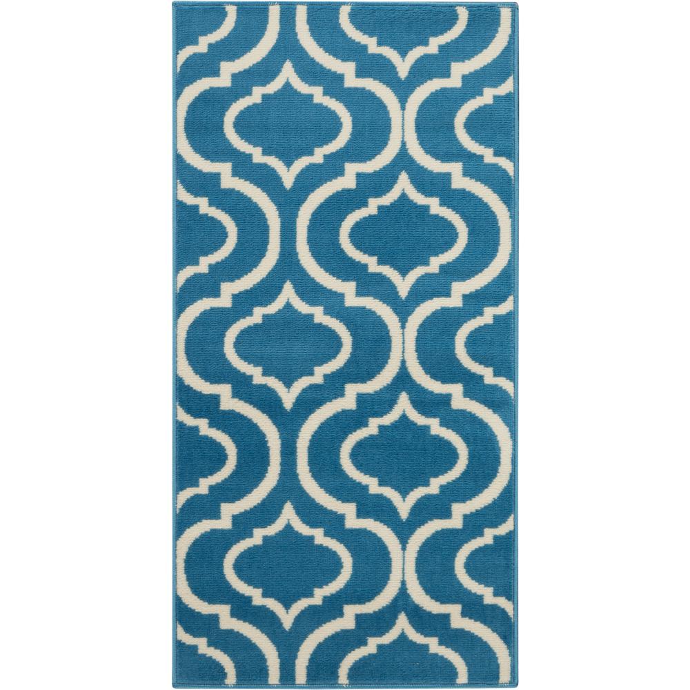 Nourison Jubilant 2 Ft X 4 Small Blue Trellis Area Rug 479631 Small Blue Trellis Area Rug