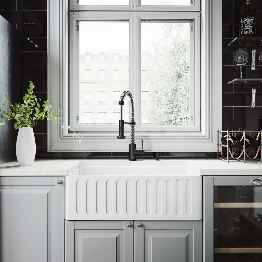 Vigo All In One 30 In Matte Stone Single Bowl Undermount Kitchen