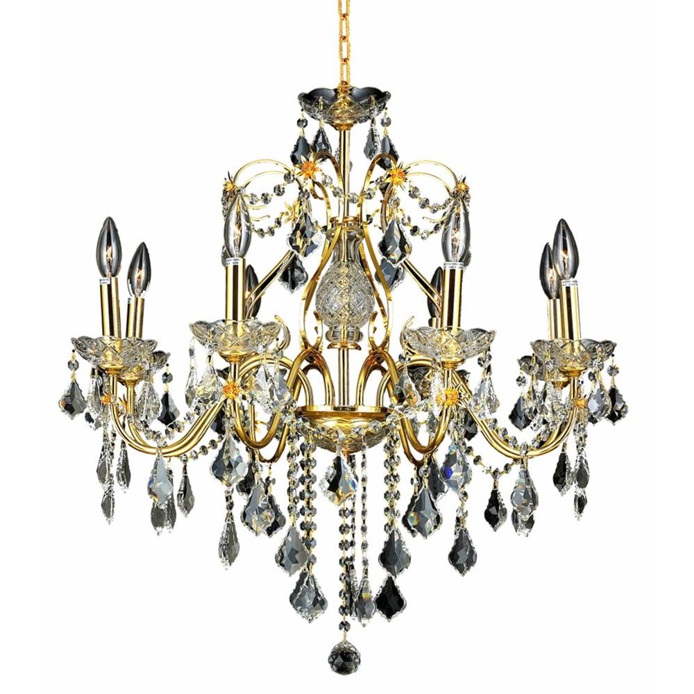 Elegant Lighting 8Light Gold Chandelier with Crystal ClearEL2015D26G