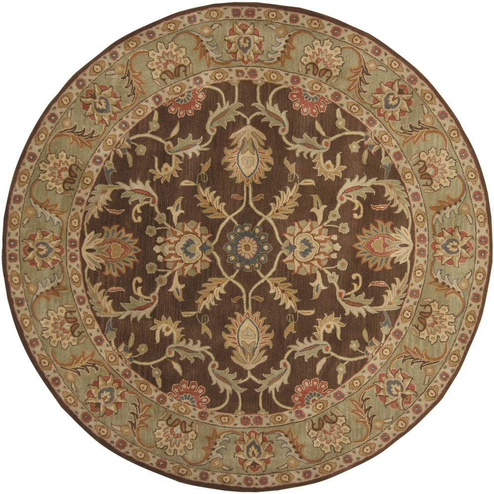 6 Round Area Rugs The Home Depot Chenni Chocolate 6 Ft X Round Indoor Area Rug