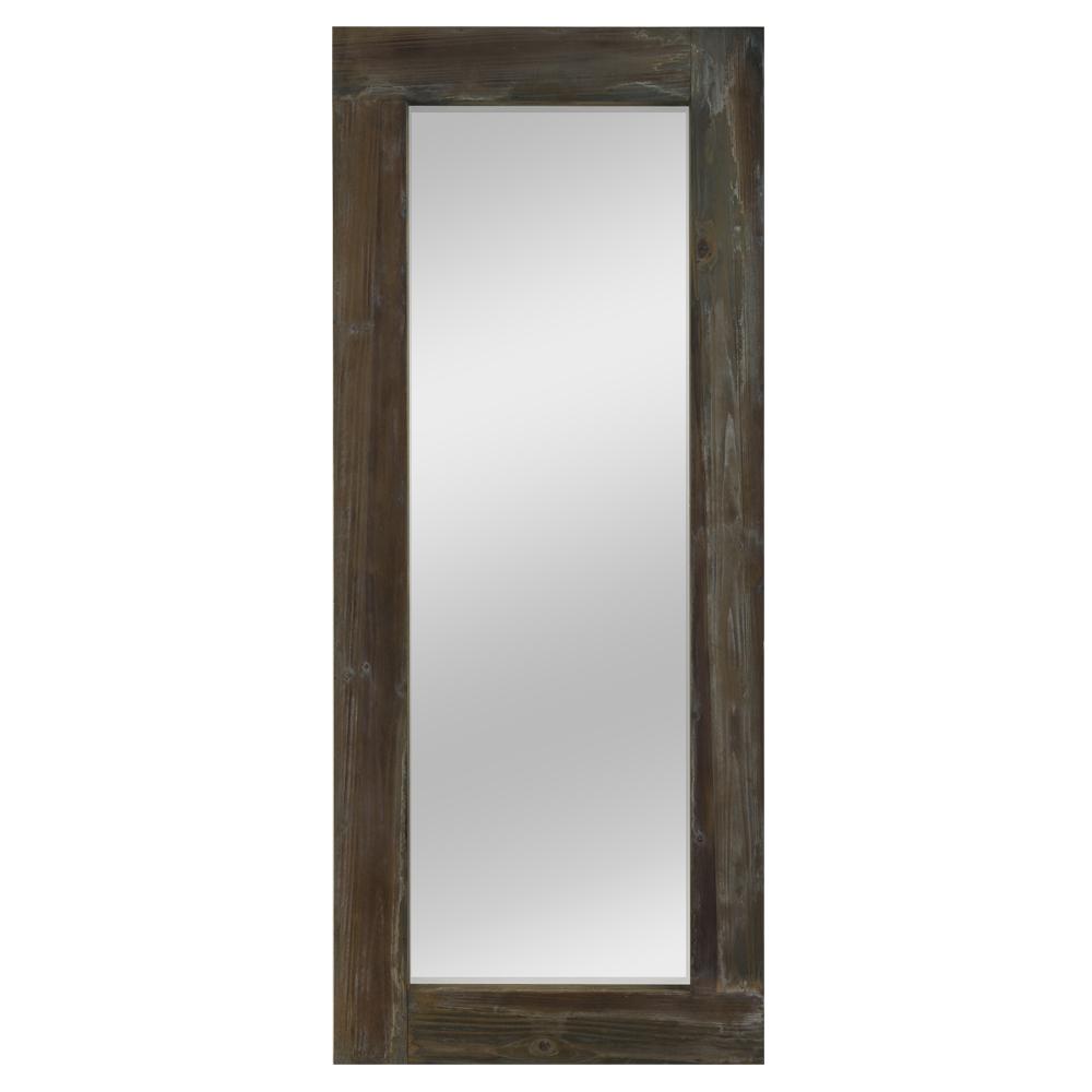 Neu Type Large Brown Wood Antiqued Rustic Mirror 58 In H X 24 In W Jj00780zzp The Home Depot