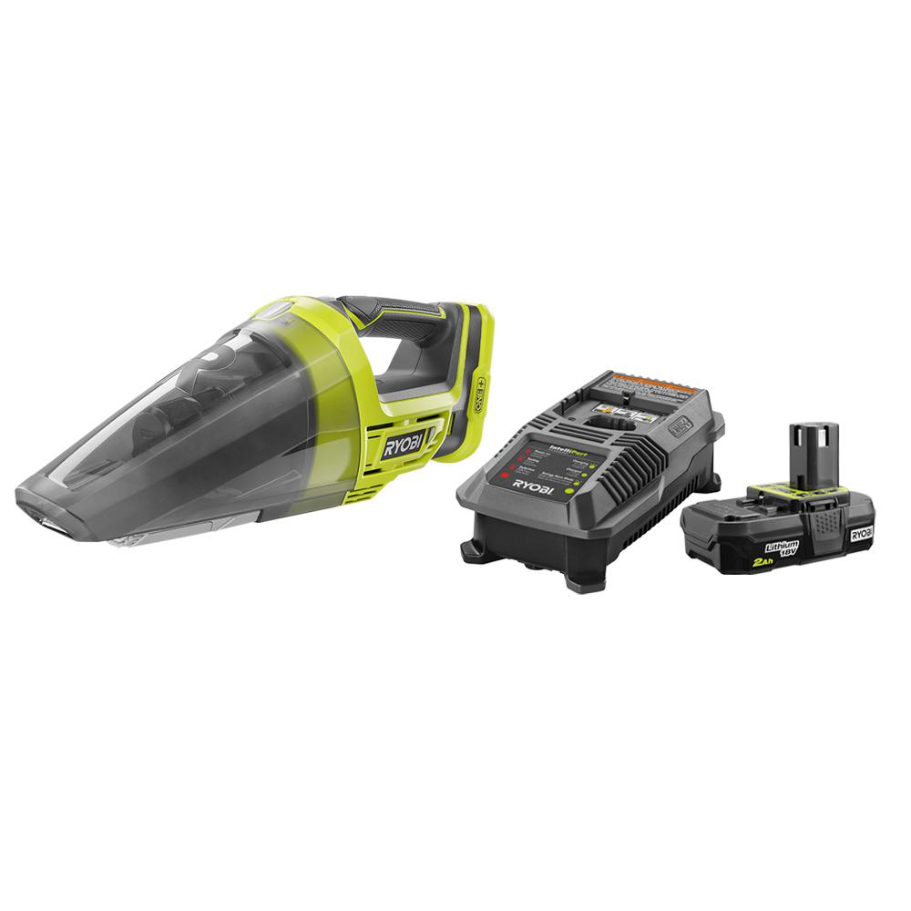 RYOBI 18Volt ONE+ LithiumIon Cordless Hand Vacuum with LithiumIon 2.
