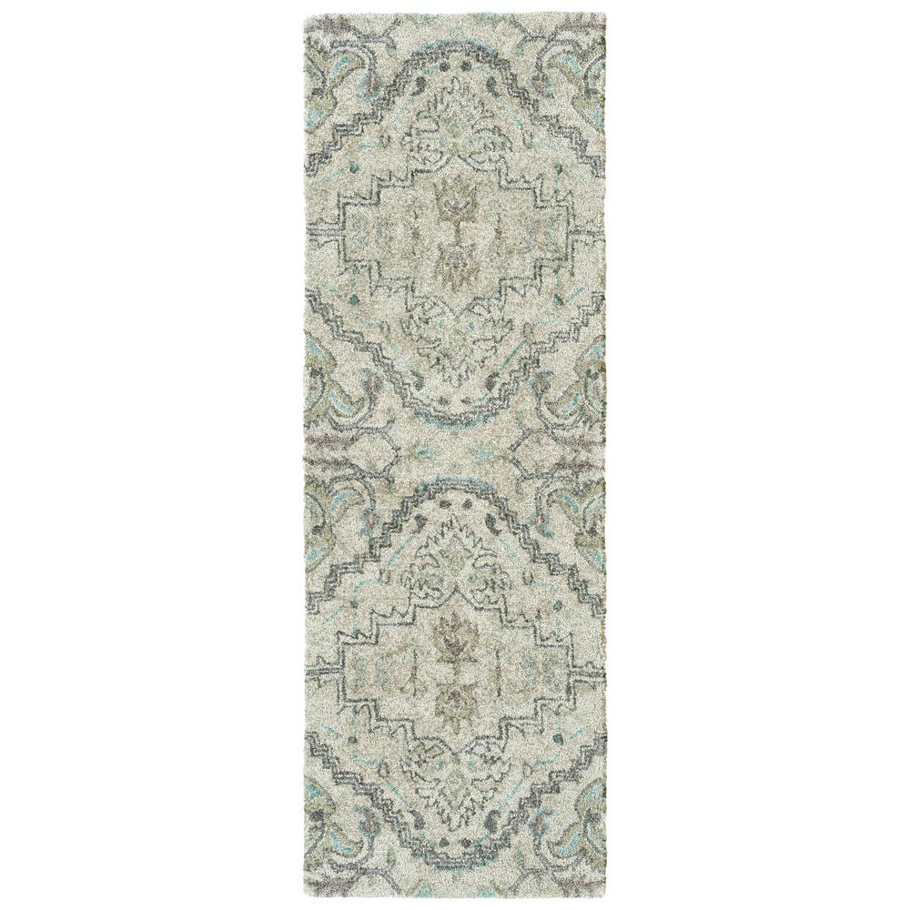 Kaleen Zocalo Silver 2 ft. x 6 ft. Indoor/Outdoor Runner Rug-ZOC03-77 ...