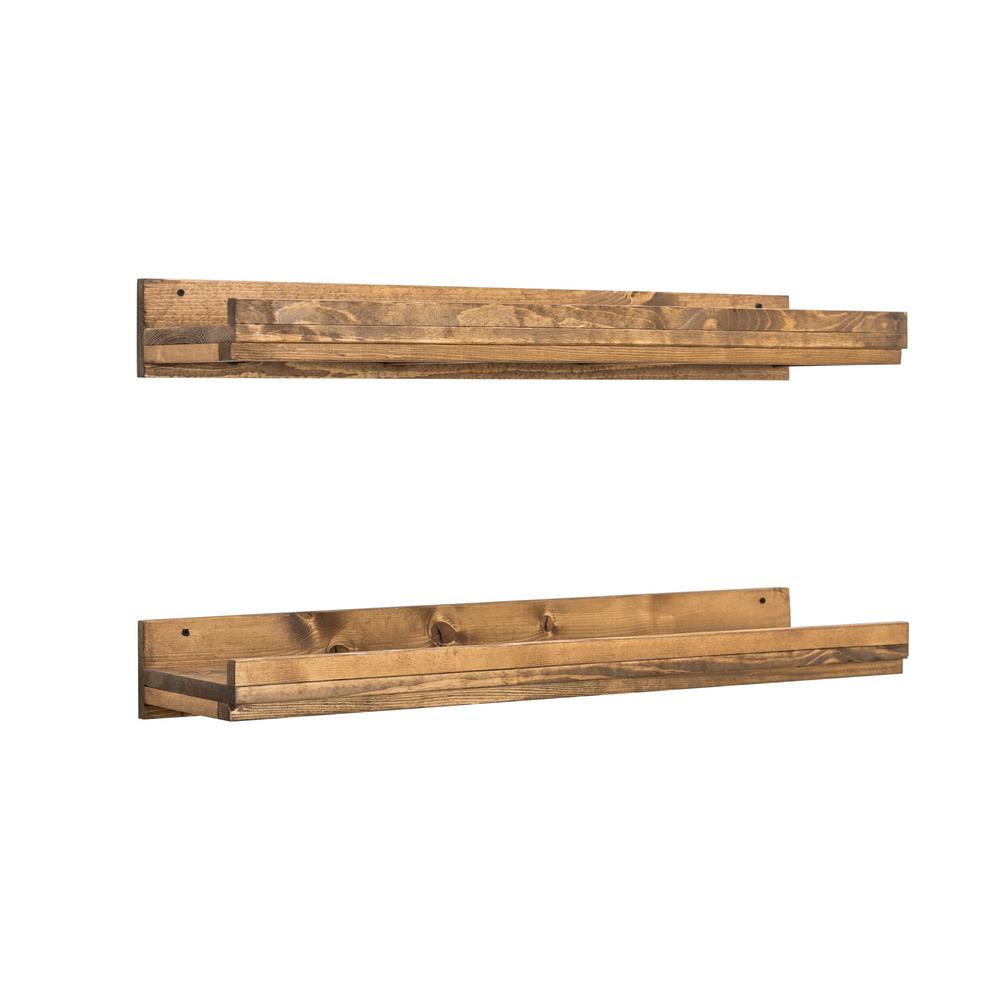 Del Hutson Designs Rustic Luxe 36 In W X 10 D Floating Dark D Floating Dark Walnut Decorative Shelves Set Of 2 By Del Hutson Designs