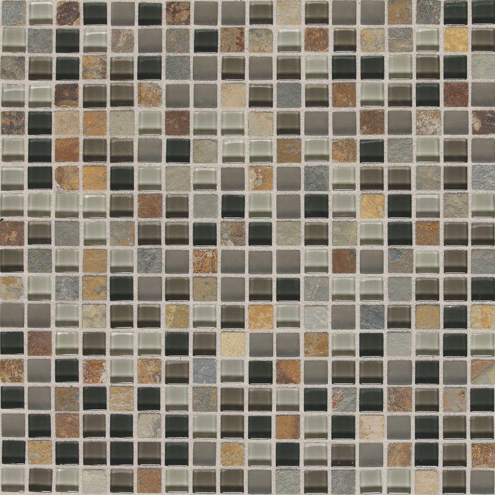 Daltile Slate Radiance Flint 113/4 in. x 113/4 in. x 8 mm Glass and