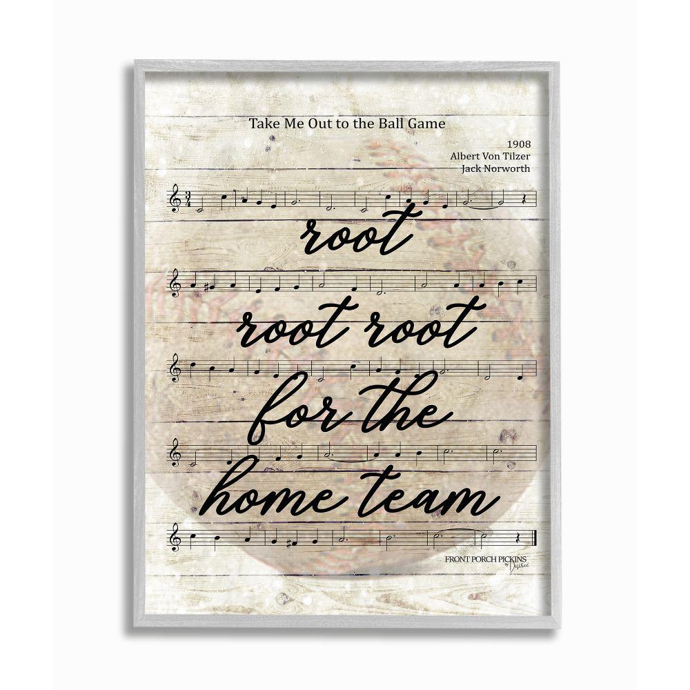 The Stupell Home Decor Collection 11 In X 14 In Root For The Home Team Base Ball Game Music Sheet By Penny Lane Publishing Framed Wall Art Mwp 620 Gff 11x14 The Home Depot