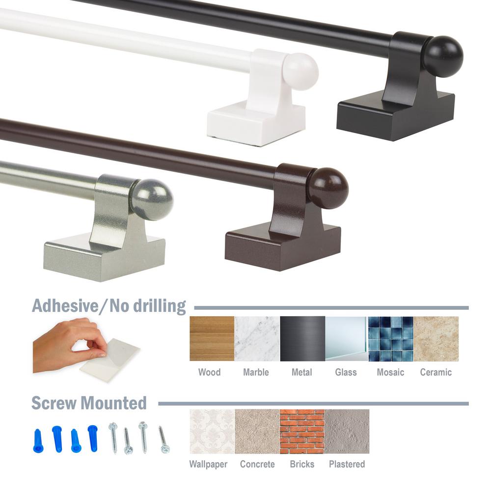 Window Treatment Hardware No Drill Needed New White Color 2 Sets Curtain Wall Ceiling Bracket Rod Holder Home Garden Emponaview Gr No Drill Needed New White Color, No Hole Curtain Rod Holders