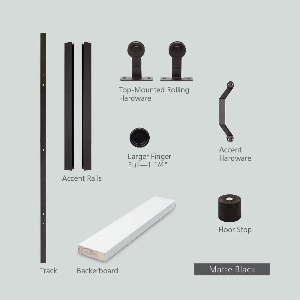 Jeld Wen 72 In Designglide Matte Black Soft Close Barn Door Designglide Matte Black Soft Close Barn Door Sliding Hardware Kit Jw2245 00002 The Home Depot