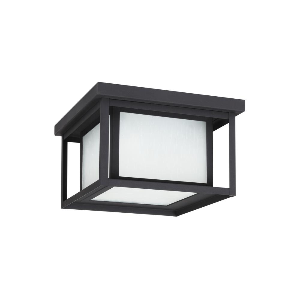 Outdoor Flush Mount Lights Ceiling Lighting The Home Depot W Black 2 Light Outdoor Flush Mount With Led