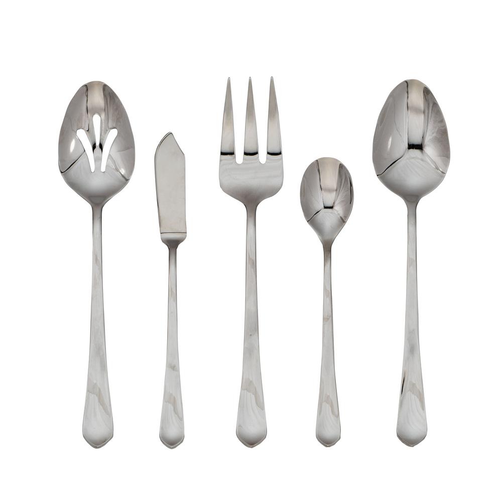Cambridge Mae Mirror 18 0 Stainless Steel 45 Piece Flatware Set Cambridge Mae Mirror 18 0 Stainless