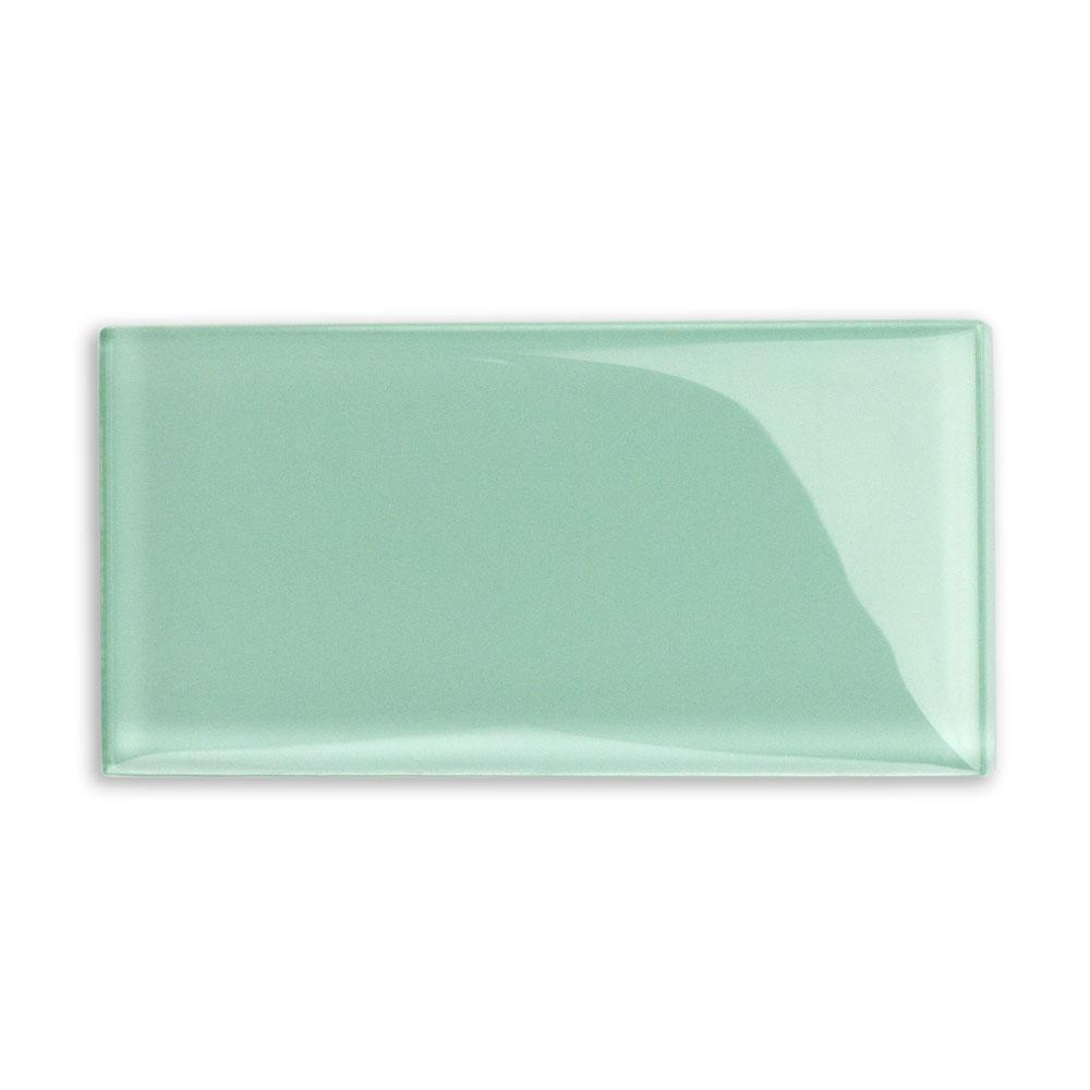 Gl Tile The Home Depot Contempo Spa Green Polished 3 In X 6 8 Mm Gl Subway