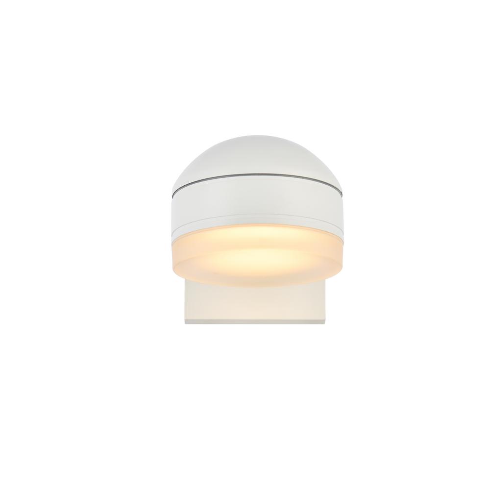 Unbranded Timeless Home 1Light Round White LED Outdoor Wall Sconce