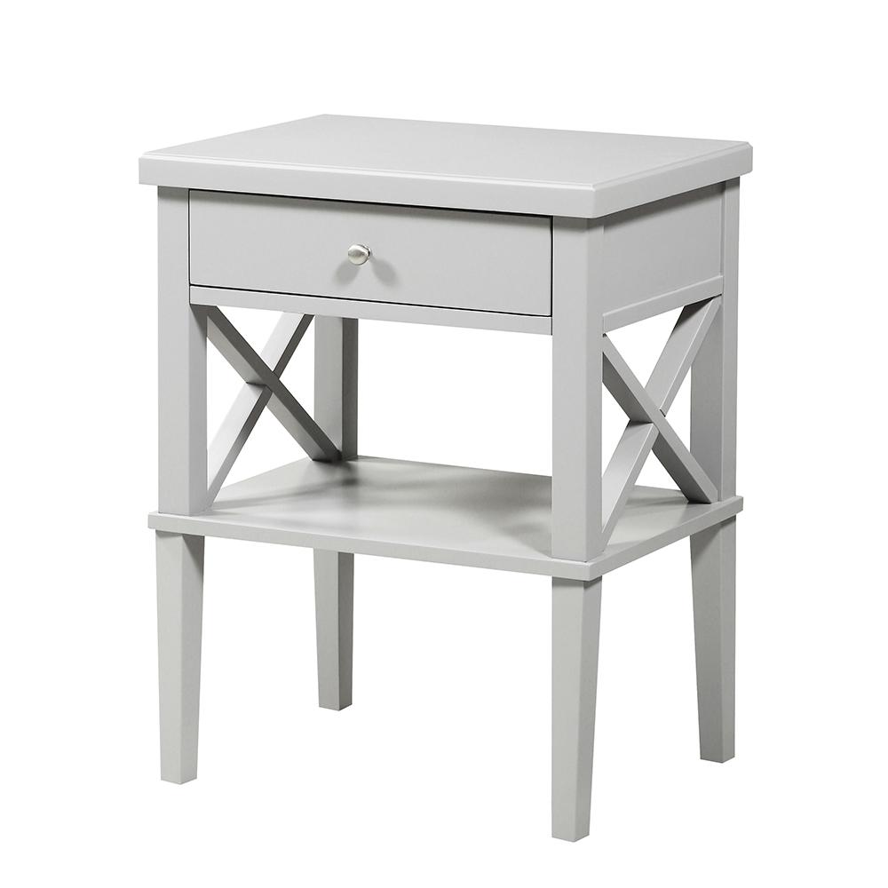 Gray Mid Century Modern Nightstands Bedroom Furniture The Home Depot